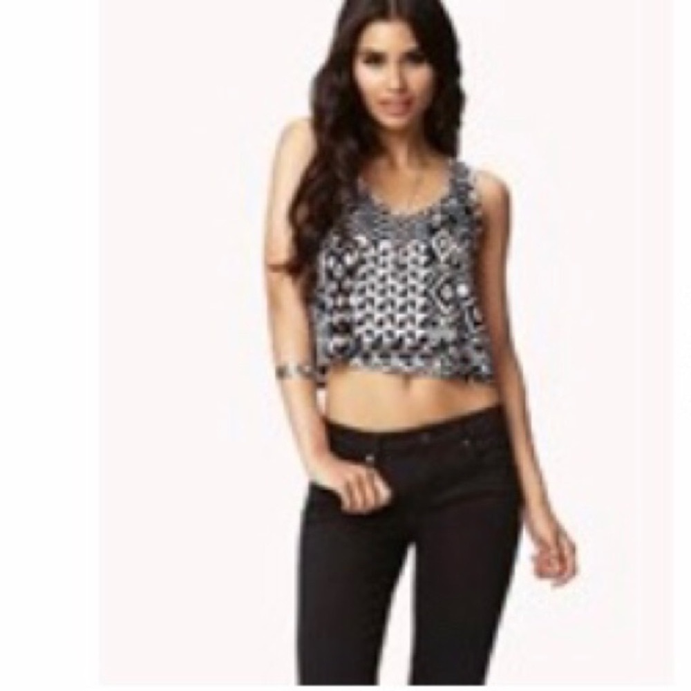 Forever 21 tribal crop top
